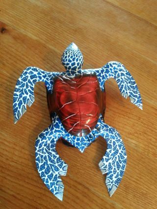 Uffda Carving folk art american sea turtle fish decoy 6
