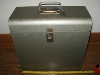 Vintage Metal Tool Box Eagle Lock And Key Storage File Hidden Drawer