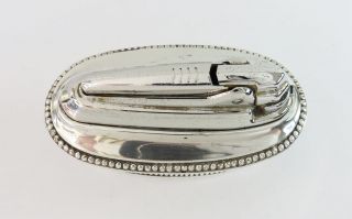 Vintage Ronson Silverplate Cigarette Table Lighter,  Art Deco Queen Anne,  England 3