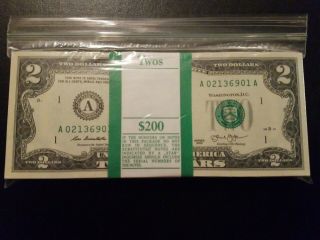 $2 Bill 2013 Boston Series - 100 Unc 2 Two Dollar Bill S Bep Pack Rare