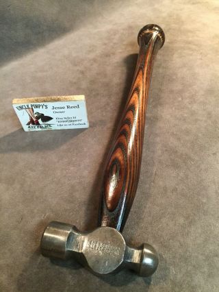 Vintage 20oz Blacksmith Ball Peen Hammer Polished Custom Jesse Reed Handle