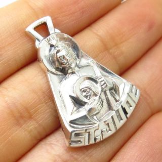 Vintage Creed 925 Sterling Silver St.  Jude Religious Pendant