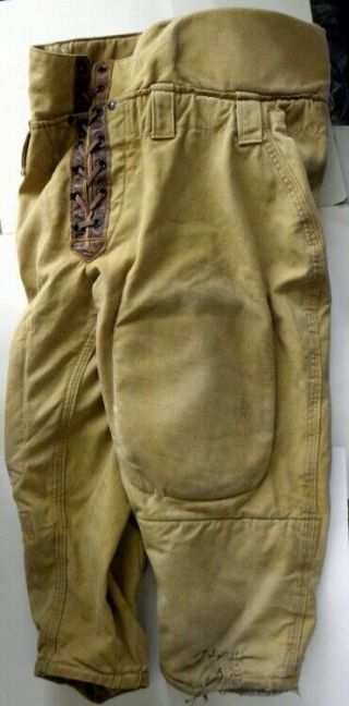 C1920s - 30s D & M Sporting Goods Football Pants W Built - In Pads & Leather Crotch