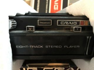 Vintage 3135 Craig 8 - Track Car Stereo Tape Player Quick - Mount Nib