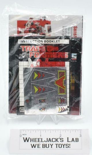 Hot Rod Targetmaster Decal Sticker Sheet Packet G1 Transformers 1987 Vintage