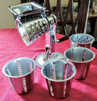 Vintage Townecraft Food Processor Cutter Slicer Chopper Grater With 5 Cones