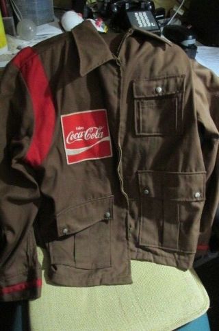 Vintage Coca - Cola Zippered Delivery Driver Jacket Riverside - Size 48m
