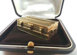 Authentic Louis Vuitton Brass Steamer Trunk Paperweight Rare W/original Box