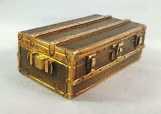 Authentic LOUIS VUITTON Brass STEAMER TRUNK Paperweight RARE w/original box 3