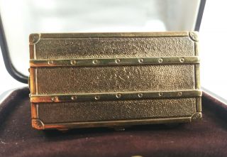 Authentic LOUIS VUITTON Brass STEAMER TRUNK Paperweight RARE w/original box 7