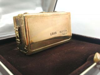 Authentic LOUIS VUITTON Brass STEAMER TRUNK Paperweight RARE w/original box 8