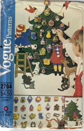 Vintage Vogue 2794 Xmas Advent Calendar Christmas Ornaments Sewing Pattern
