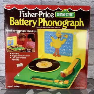 Vintage Sesame Street Battery Phonograph Fisher Price 1984