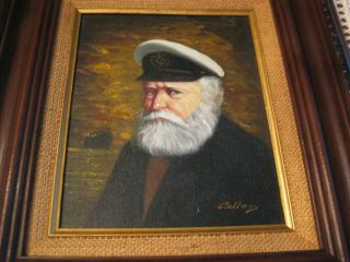 Signed Vintage Sea Captain Oil Painting By David Pelbam Beautifully Framed