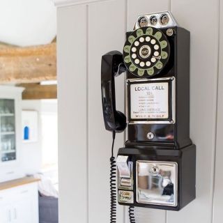 Retro Home Phone Wall Mounted Classic American Diner Telephone Vintage Fifties