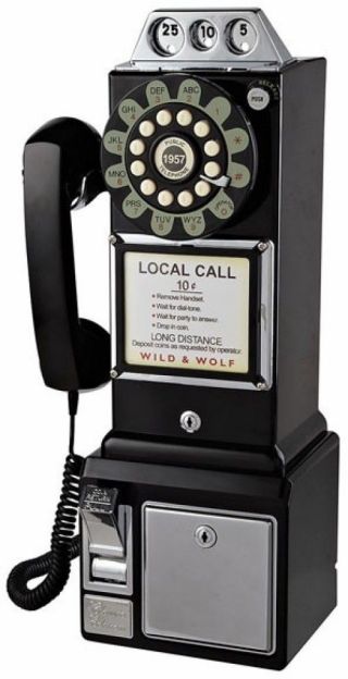 Retro Home Phone Wall Mounted Classic American Diner Telephone Vintage Fifties 2