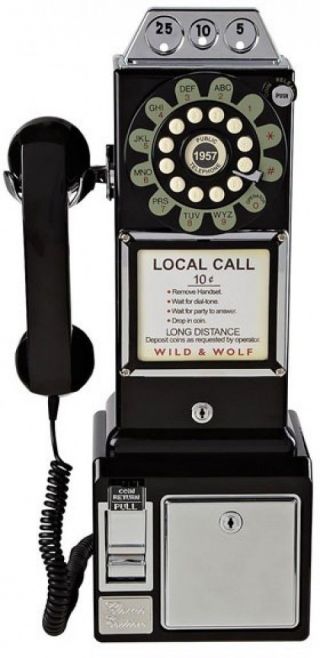 Retro Home Phone Wall Mounted Classic American Diner Telephone Vintage Fifties 3