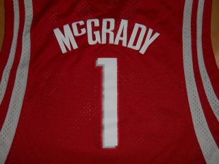 Vintage Reebok TRACY McGRADY Red HOUSTON ROCKETS 1 NBA Team Swingman JERSEY Med 7