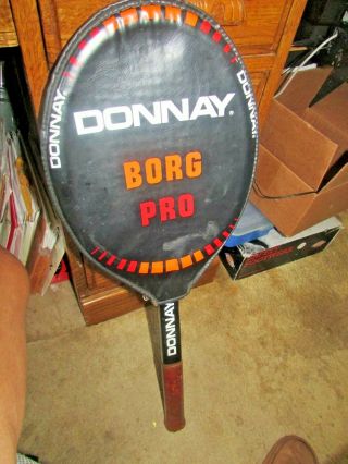 Vintage,  80s,  Wood Racket Donnay Borg Pro,  Cover,  Professional Model