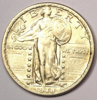 1918 - D Standing Liberty Quarter 25c - - Rare Date Coin