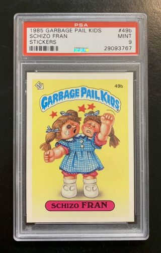 1985 Garbage Pail Kids Os2 Schizo Fran 49b Psa 9,  Rare 1 - Matte Card Twt