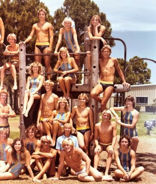 Vintage South Florida High School Swim Team Boys Girls Swimsuits Speedo 1980 4