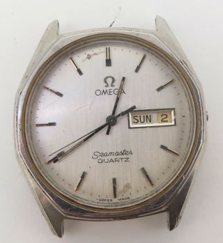 Vintage Omega Seamaster Quartz Steel Mens Wrist Watch Fixer No Res