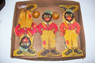 VINTAGE BLACK AMERICANA PARKER BROTHERS INC. ,  SAM FIVE PINS BOXED BOWLING GAME 5