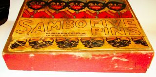 VINTAGE BLACK AMERICANA PARKER BROTHERS INC. ,  SAM FIVE PINS BOXED BOWLING GAME 6