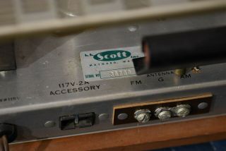 Vintage H.  H.  Scott Type 330 - D Stereo AM - FM Receiver With Wood Case 5