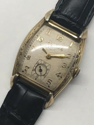 Vintage 1940s Bulova 10k Rolled Gold Art Deco Mens Watch 17 Jewels 10bc