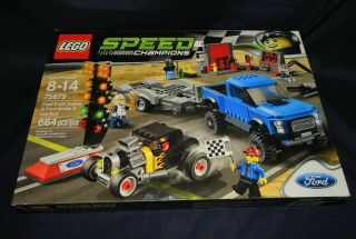 Lego 75875 Speed Champions 664 Piece Ford F - 150 Raptor Truck & Model A Hot Rod