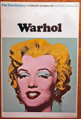 Andy Warhol " Marilyn Monroe 1964 1971 Tate Gallery Poster Britair Error Rare