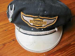 Vintage Authentic Harley Davidson Cap 1940s - 50s Well Worn With Pins