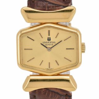 Auth Vintage Universal Geneve 511625 Gold Dial Hand - Winding Womens Watch B 85916