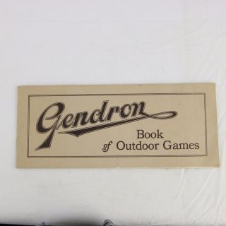 Gendron Book Of Outdoor Games Gendron Wheel Co.  Pedal Cars Tricycles Rare