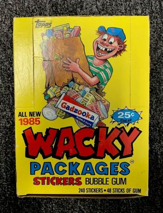 1985 Topps Vintage Wacky Packages Full Box 36 Packs No Black Streak