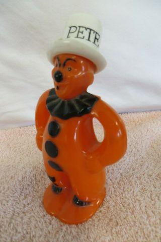 Vintage Hard Plastic Rosbro Halloween Pete the Clown Figurine 2