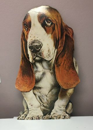 Vintage Hush Puppies Store Shoe Display Basset Hound Dog Sign Approx 27 X 16