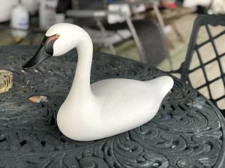 Vintage Joey Jobes Signed Carved Swan Decoy