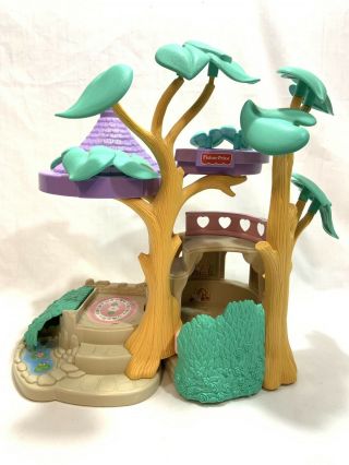 Vtg Fisher Price Hideaway Hollow Home Treehouse w/Furniture Bunny Family Figures 5