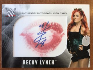 Becky Lynch 2017 Topps Wwe Authentic Auto On Kiss Rare /20