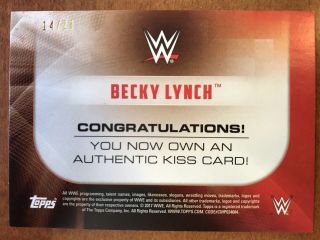 Becky Lynch 2017 TOPPS WWE Authentic Auto On KISS Rare /20 2