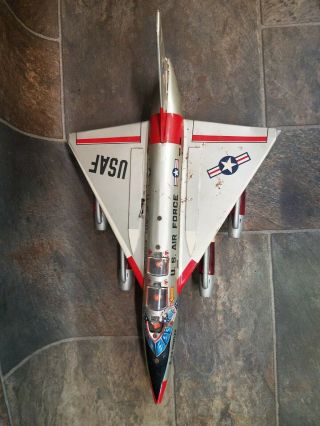 Rare Old Marx Japan Battery Operated B - 58 HUSTLER SUPERSONIC ATOMIC BOMBER 2