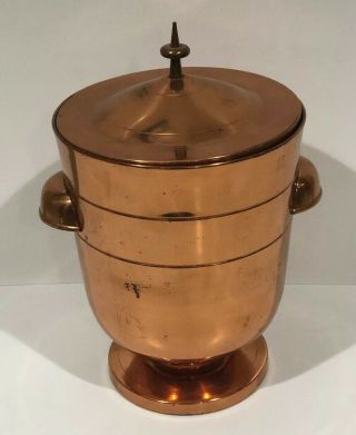 Vintage Copper Ice Bucket Made In Italy
