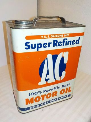 Vintage Refined Ac 100 Paraffin Base Motor Oil 2 Gallon Can