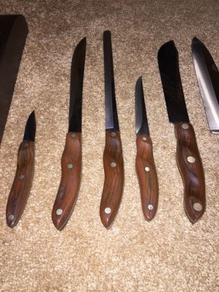 Vintage CUTCO Knives 9 pc complete set with 2 Trays 20 21 22 23 24 25 26 27 28 2