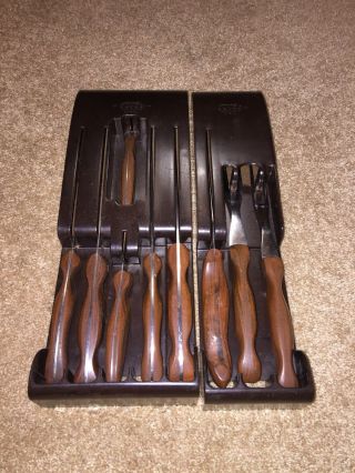 Vintage CUTCO Knives 9 pc complete set with 2 Trays 20 21 22 23 24 25 26 27 28 4