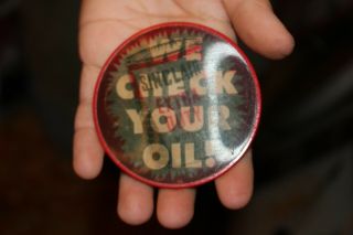 Vintage 1950 ' s Sinclair Motor Oil Gas Station 3 - D Pinback Button Pin Sign Neat 5