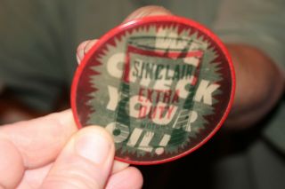 Vintage 1950 ' s Sinclair Motor Oil Gas Station 3 - D Pinback Button Pin Sign Neat 7